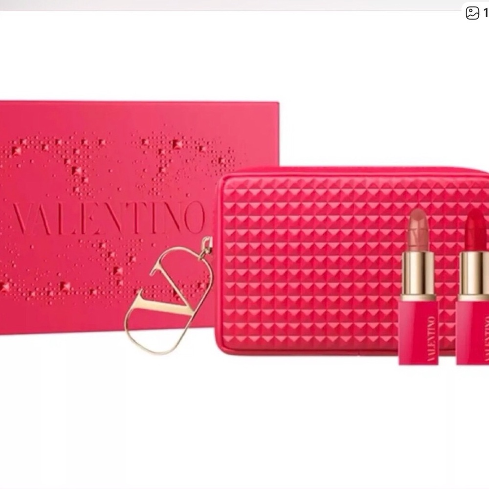 NWT Valentino Lipstick Set with Textured Case